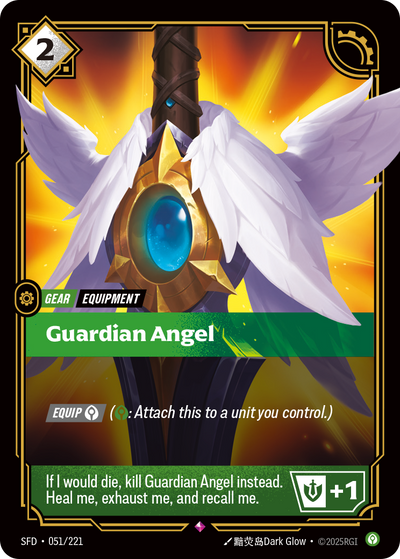 Riftbound Gear: Guardian Angel. [Equip] [C] ([C]: Attach this to a unit you control.)